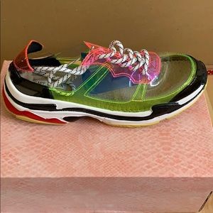 Cape Robbin multi neon clear sneakers